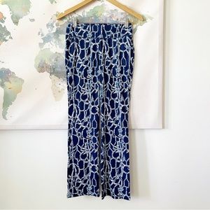 Lilly Pulitzer Pants Loralee High Tide Lucky Bamboo Blue Cropped NWT Size XS